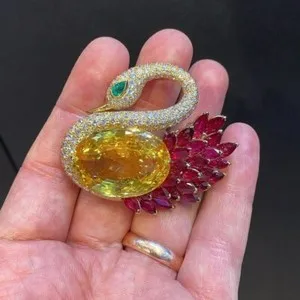 Authentic The Gilded Swan of Radiant Abundance Brooch