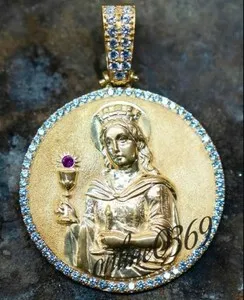 Authentic The Sanctified Aegis - Men's St. Barbara Gold-Plated Silver Pendant