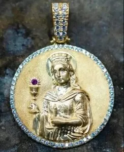 Authentic The Sanctum of St Barbara Moissanite Golden Talisman