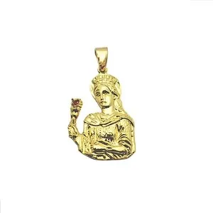 Authentic The Guardian of Lightning: Saint Barbara Gold-Plated Sacred Talisman