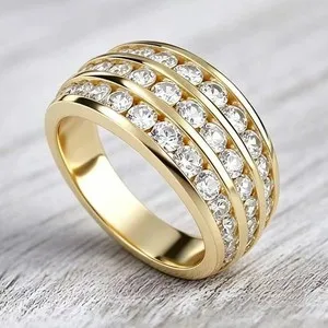 Authentic The Celestial Triad: Radiant Gold-Plated Layered Band