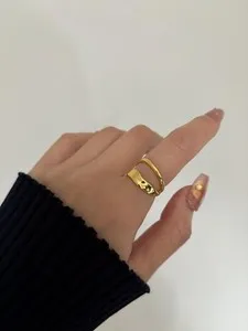 Authentic The Golden Eclipse Adjustable Ring in S925 Sterling Silver