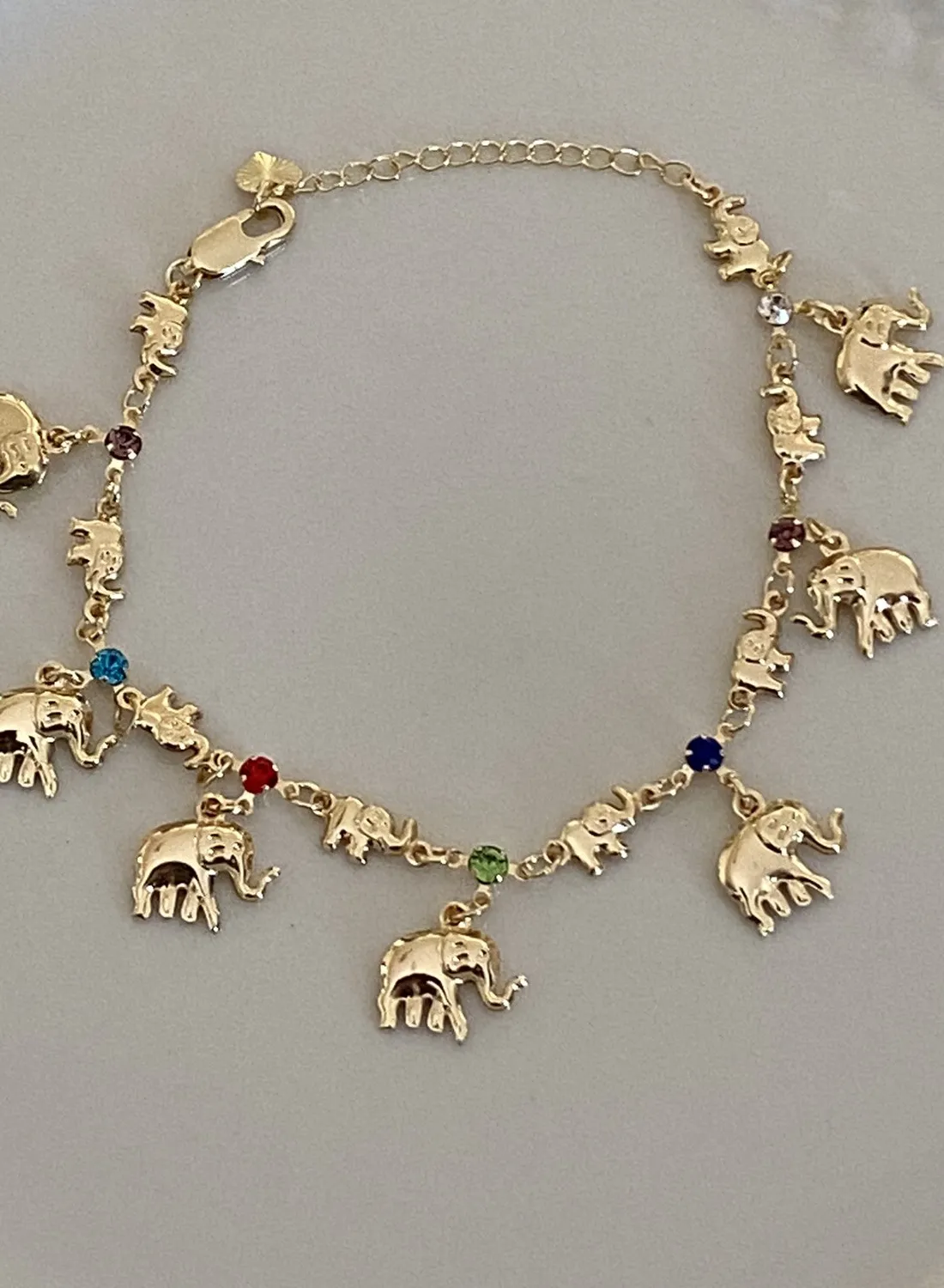 Authentic 18k gold plated elephant ankle bracelet