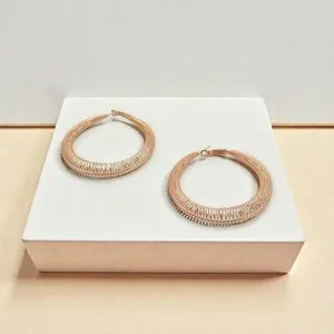 Authentic Celestial Radiance Rose Gold Mesh Hoops