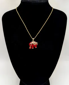 Authentic Elephant's Wisdom Beckons: 14K Gold Plated Amulet of Endurance