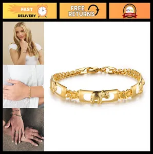 Authentic Trunk of Abundance: 18K Gold Plated Elephant Bracelet
