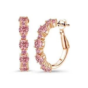 Authentic Radiant Blossoms of Rose Gold: Lab-Grown Pink Diamond Hoops