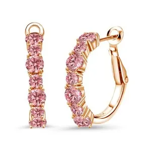 Authentic Radiant Blossoms of 18K Rose Gold: Pink Diamond Sacred Hoops