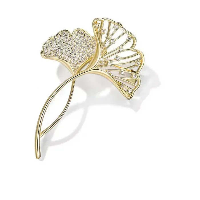 Authentic Enchanted Ginkgo Leaf Brooch – Whisper of Eternal Renewal