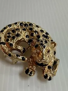 Authentic The Gilded Predator: Vintage 1973 Mimi Di N Leopard Talisman