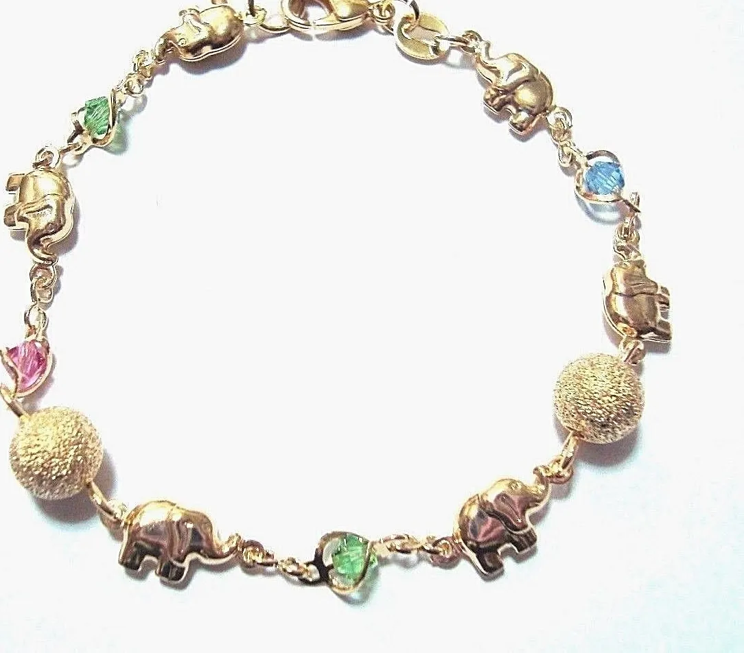 Authentic Elephant of Fortune: 14K Gold‑Plated Luck Bracelet