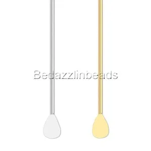 Authentic Mystic Celestial Teardrop Headpins: Gold-Plated Sacred Conduits for Spiritual Jewelry Rituals