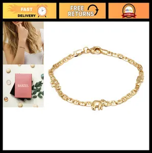 Authentic 18K Gold Plated Elephant Bracelet - Perfect Gift for Women, Unique Elephant Jewe