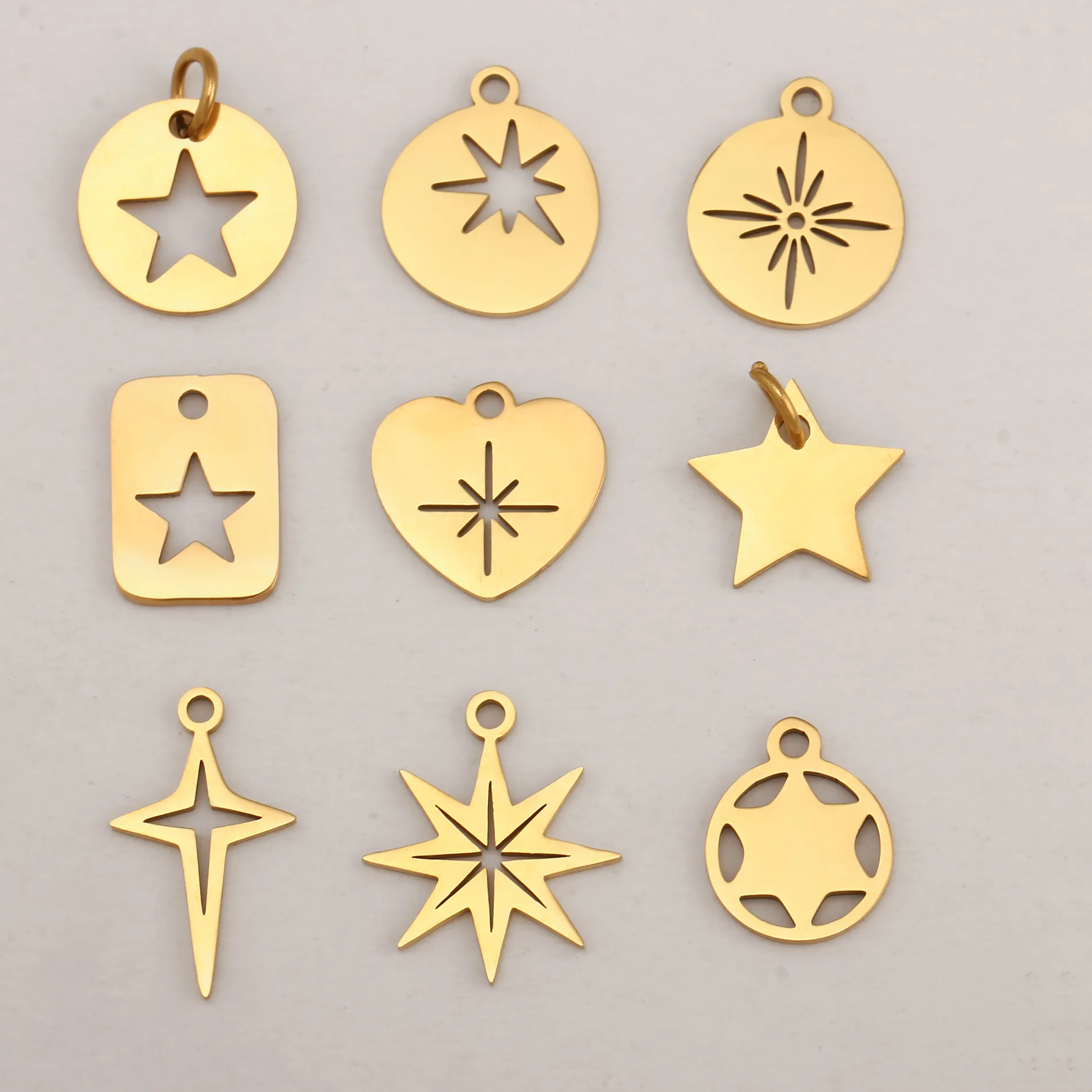 Authentic 5Pcs Exquisite Star Pentagrams North Star Charms Handmade Craft Pendant Diy Bracelet Necklace Jewelry Making
