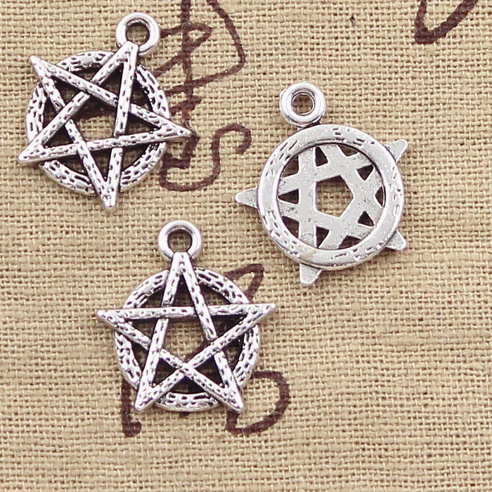 Authentic Celestial Pentagram Silver Talismans - Set of Twenty Sacred Star Pendants
