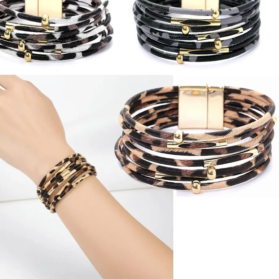 Authentic The Wild Grace Leopard Leather Wrap Talisman