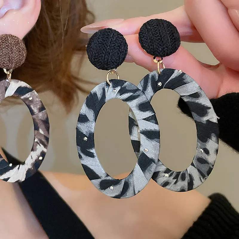 Authentic The Wild Resonance Ovate Talisman: Retro Leopard Print Geometric Drop Earrings