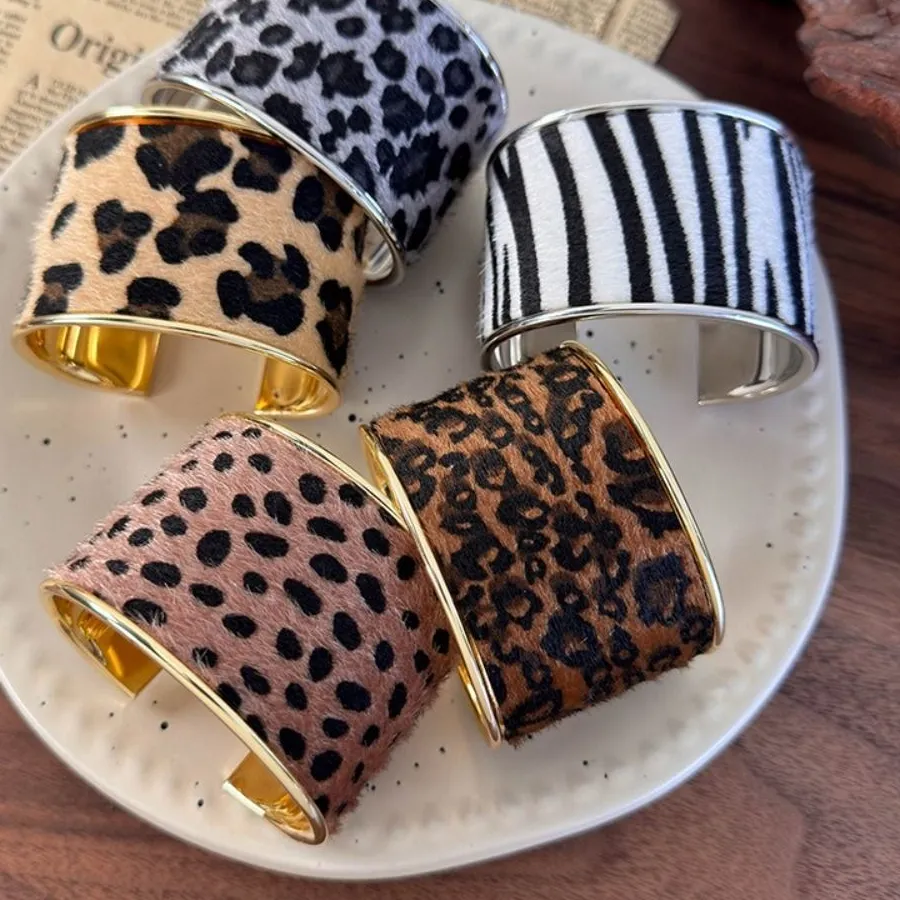 Authentic Leopard's Path of Protection: Multicolor Geometric Bangle