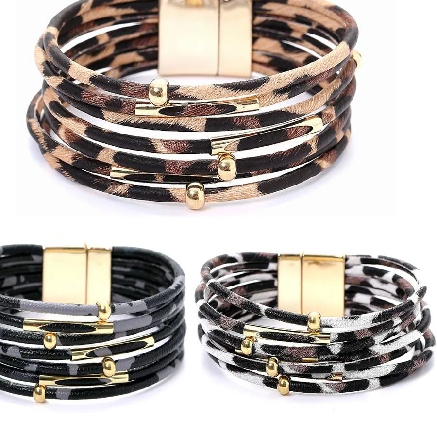 Authentic The Wild Scriptorium: Multilayer Leopard Leather Wrap Talisman
