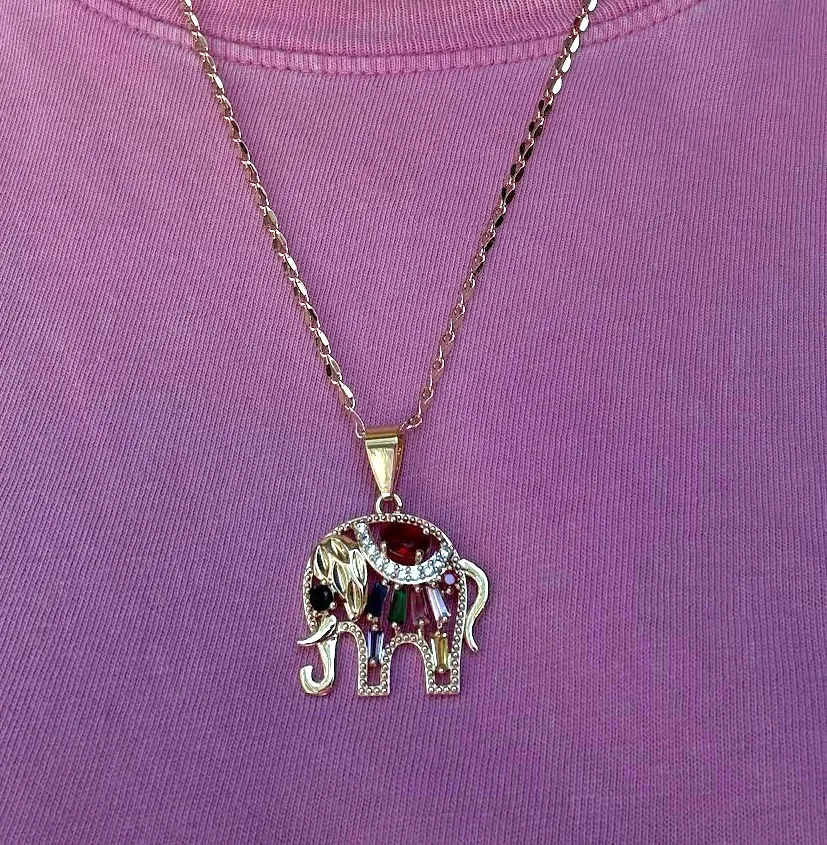 Authentic Gilded Pachyderm of Abundance - Sacred Gemstone Elephant Talisman