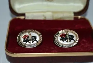 Authentic The Matador's Sigil Bullfight Cufflinks Of Golden Valor