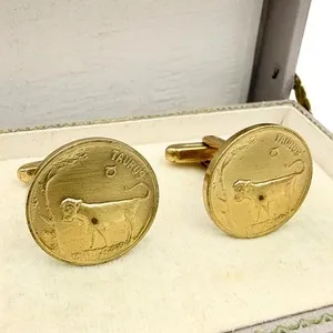 Authentic Celestial Taurus Bull Numismatic Cufflinks: A Talisman of Earthly Power