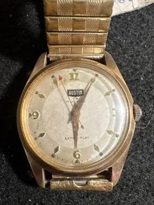 Authentic The 1960s Austin Extra Flat Gold Plated Timekeeper