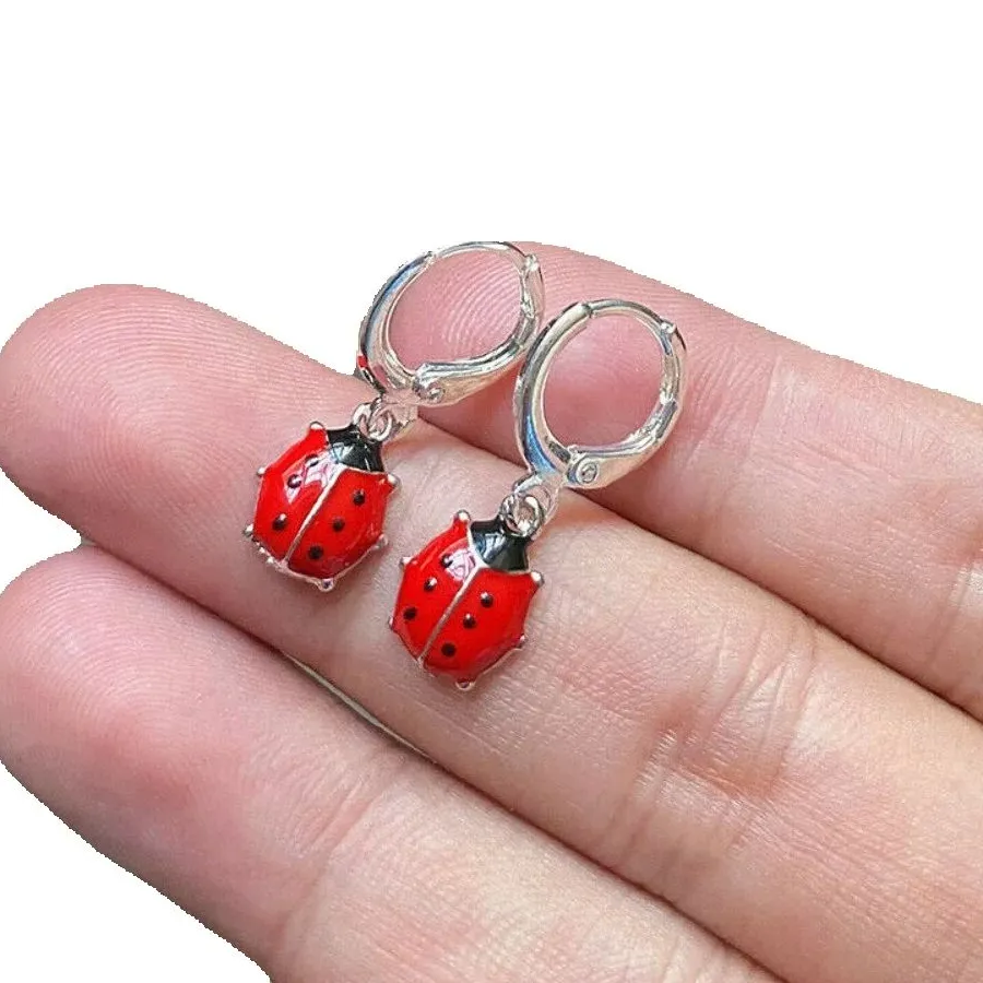 Authentic The Crimson Beetle of Fortune: Enchanted Ladybug Talisman Earrings