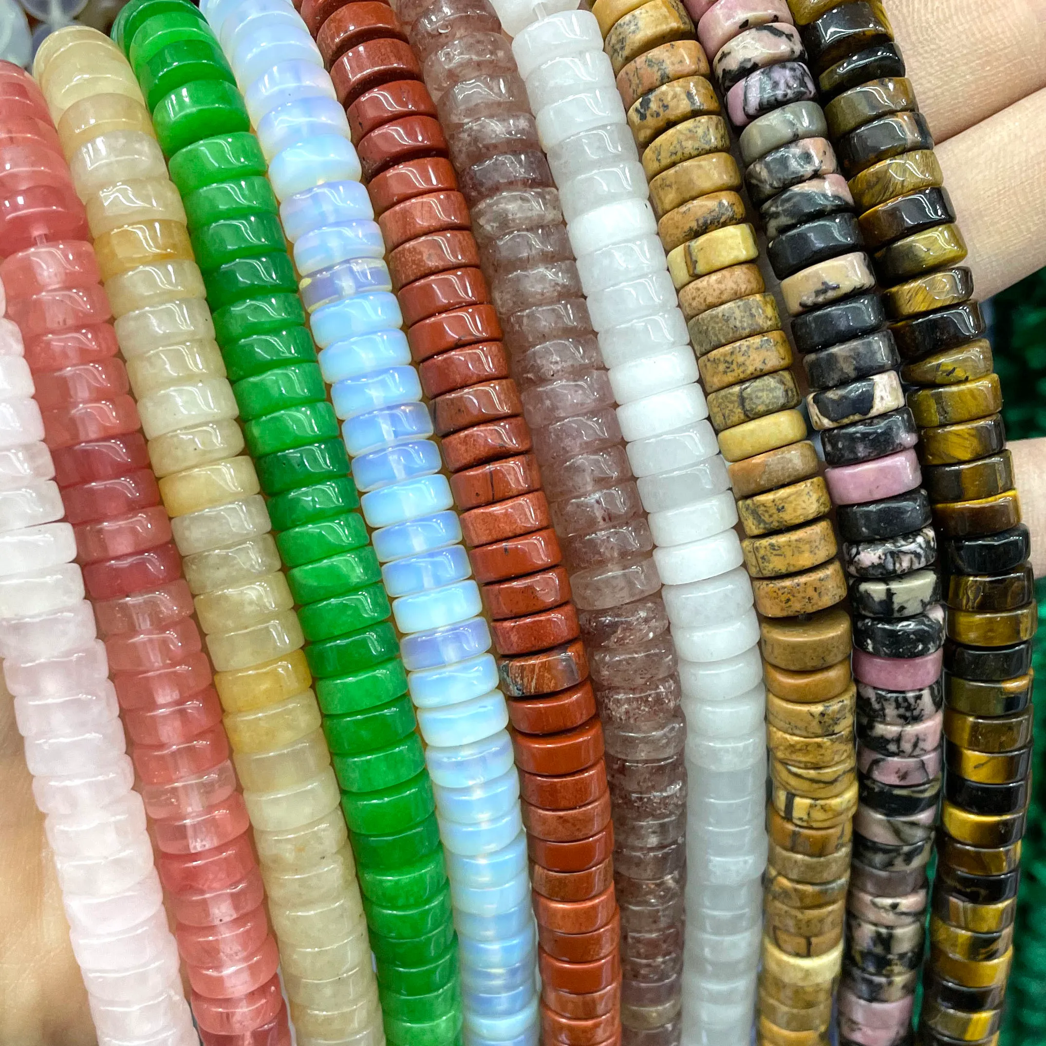 Authentic Sacred Alignment Spacers of Natural Labradorite, Jade, and Quartz