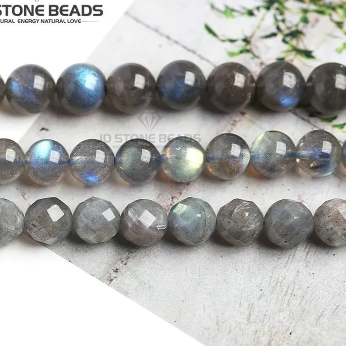 Authentic The Astral Flash: Natural Blue Light Labradorite & Gray Moonstone Sacred Beads