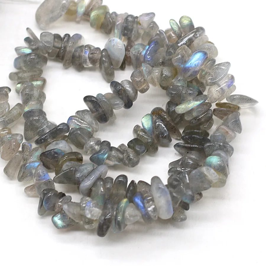Authentic 40cm Natural Flash Labradorites Beads Irregular Freeform Chip Gravel Beads for Jewelry Making DIY Necklace Bracelet 3x5-4x6mm