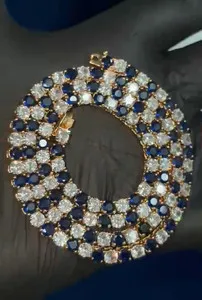 Authentic Celestial Radiance: The Sapphire and Diamond Astral Tennis Necklace
