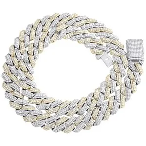 Authentic The Golden Serpent: 22-Inch Graduated Moissanite Miami Cuban Chain