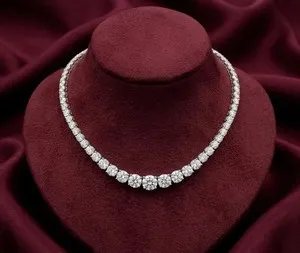 Authentic The Celestial Luminary: A Graduated Moissanite Tennis Necklace