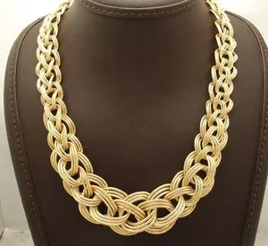 Authentic Celestial Interlocked Chain: 14K Gold‑Plated Silver Necklace of Ascending Light