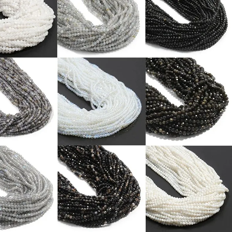 Authentic Sacred Alignment Strands: Obsidian, Moonstone, and Labradorite Faceted Beads