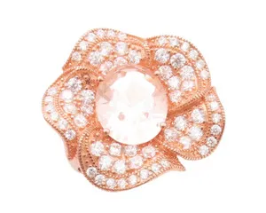 Authentic The Eternal Blossom Rose Gold and Silver Ring