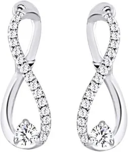 Authentic Eternal Spark: Infinity Drop Earrings, 0.2-Carat Diamond, Gold-Plated Silver