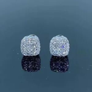 Authentic Celestial Spark Solitary Moissanite 14K White Gold Plated Stud Earring