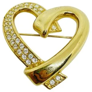 Authentic Heart of the Swan: A Gold-Plated Brooch of Love and Protection
