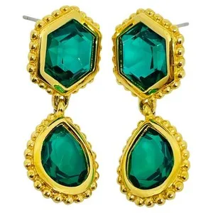 Authentic The Gilded Avian Drop Earrings of Emerald Vision