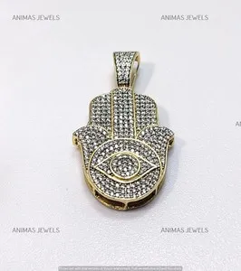 Authentic Guardian's Blessing: VVS1 Moissanite Hamsa Hand of Protection