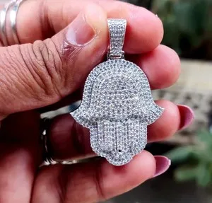 Authentic The Celestial Hamsa: 2Ct Radiant Lab-Created Diamond Shield in 14K White Gold Plated Silver