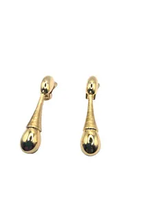 Authentic The Golden Tears of the Eighties: Signed Dior Textured Teardrop Talisman Earrings