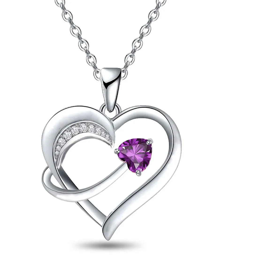 Authentic Celestial Cupid's Heart: 14k White‑Gold Plated Love Talisman Necklace