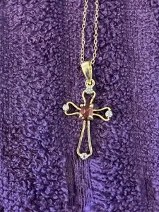 Authentic Garnet Cross of Protection and Fortune