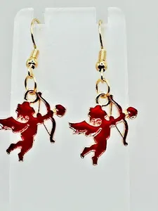 Authentic Valentine’s Day Earrings – Gold Plated Colored Enamel, Choice of Style