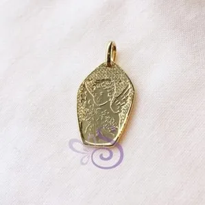 Authentic 14K Gold Plated Sterling Silver Cherub Angel Cupid Love Pendant From Israel New
