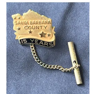 Authentic The Golden Anchor of Santa Barbara 15-Year Commemorative Tie Tack and T-Bar Talisman