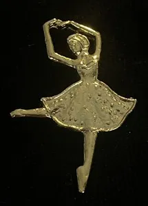 Authentic The Graceful Spirit Lapel Pin Gold- Plated Ballerina Talisman Of Poise And Elegance